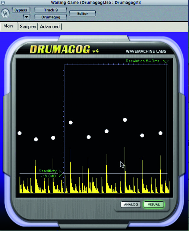 Drum beats are represented visually.